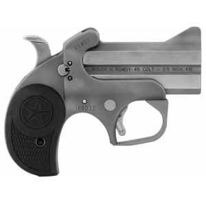 Bond Arms BARW Rowdy 410/45 Colt (LC) Derringer 3 2 Black Rubber Grip Polished Stainless Steel Frame