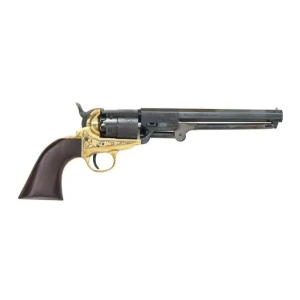 Traditions FR185118 1851 Navy Break Open 44 Cal #11 Percussion 7.38 6rd Brass Engraved Frame Blued Engraved Barrel Blued Cylinder Walnut Grip