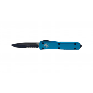 Microtech 121-2TQ Ultratech S/E Partial Serrated, Turquoise Handle & Black Blade OTF Automatic Knife