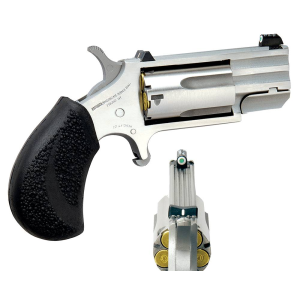 NAA PUGT Pug Single 22 Mag 1 5 Rd Slip On Rubber Pebbled Grip Stainless Steel