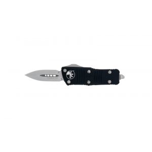 Microtech Troodon Mini D/E CA Legal Stonewash Standard OTF Automatic Black Handle Knife