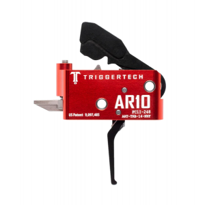 TriggerTech AR-10 Diamond Trigger, Short Two Stage, Black Straight Flat Trigger
