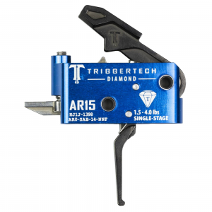 TriggerTech AR-15 Diamond Trigger, Single Stage, Straight Flat Black PVD Trigger