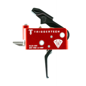 TriggerTech AR-15 Diamond Trigger, Short Two Stage, Black Stright Flat Trigger