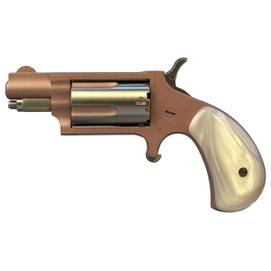 North American Arms 22MSROSE MiniRevolver  22 Mag 5 Shot 113 Rose Gold Cerakote Stainless Steel Barrel  Frame Rose GoldStainless Cylinder White Pearlite Grip Stainless Exposed Hammer