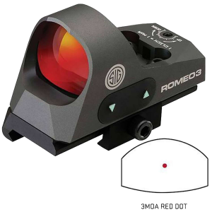 Sig Sauer Electro-Optics SOR31002 Romeo3 1x 25mm Obj 3 MOA Red Dot Black CR2032 Lithium (1)