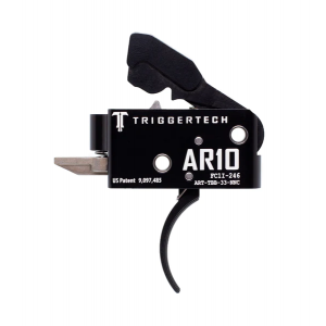 TrigggerTech AR-10 Competitive Trigger, Short Two Stage, Curved PVD Black Trigger