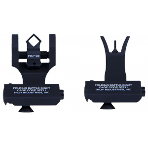 Troy Ind SSIG45SMDBT00 45 Degree BattleSight M4 Front and Dipotic Rear AR-15, M4, M16 Folding Aluminum Black Black Black