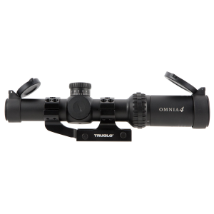 Truglo TG8514TLR Omnia Tactical 1-4x 24mm Obj 97.36-23.74 ft @ 100 yrds FOV 30mm Tube Black Hardcoat Anodized Finish Illuminated Duplex Mil-Dot