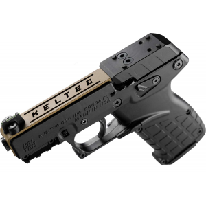 Kel-Tec P17BBLKORTANS P17  Sports South Exclusive 22 LR 16+1 3.80 Black Threaded Barrel, Exclusive Tan Optic Ready/Serrated Slide, Black Polymer Frame w/Picatinny Rail, Black Polymer Grip
