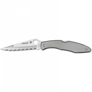 Spyderco C07S Police  4.13 Clip Point Serrated Stainless Steel Handle Folding