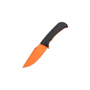 Hogue 35859 Extrak  XL 3.90 Fixed Clip Point Plain Blaze Orange Cerakote CPM M4 Tool Steel Blade, Black Textured G10 Scales Handle