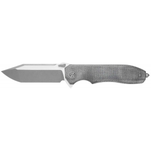 Eikonic Knife Company VA9SBT Validus  3.78 Folding Modified Tanto Plain Dark Acid Stonewash/Satin M390 Steel Blade, 4.76 Salt & Pepper Canvas Micarta Handle