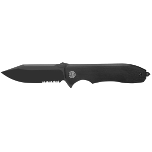Eikonic Knife Company Eikonic Knife Company VA9BBS Validus  3.78 Folding Drop Point Part Serrated Black PVD M390 Steel Blade, 4.76 Black Textured G10 Handle - $186.29 at BattleHawk Armory