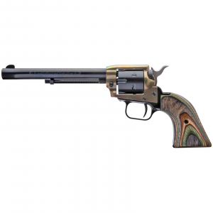 Heritage Mfg Rough Rider Small Bore 22LR,22 WMR 6 Round 6.50 Black Case Hardened Camo Laminate Grip Revolver