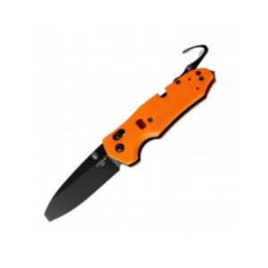 Trauma First Response Tool 3.38 black Cerakote finish blunt tip Bohler N690 stainless blade Orange G10 - Hogue
