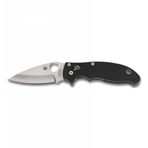 Spyderco C101GP2 Manix 2  3.40 CPM-S30V Stainless Steel Flat Ground Plain Edge G10 Black Handle Folding