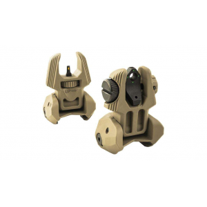 MEPROLIGHT FRBS POLYMER BACKUP FLIP-UP SIGHTS 4 DOT REAR/ ORANGE HYPER BRIGHT FRONT DESERT