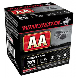 Winchester Ammo AA Target Loads 28 Gauge 2.75 3/4 oz 8 Shot 250rd CASE