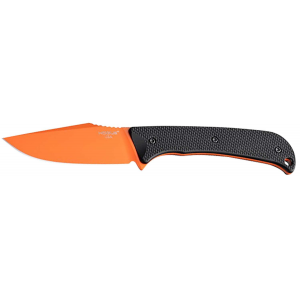 Hogue 35864 Extrak  3.30 Fixed Clip Point Plain Blaze Orange Cerakote CPM M4 Tool Steel Blade, Black Textured G10 Scales Handle
