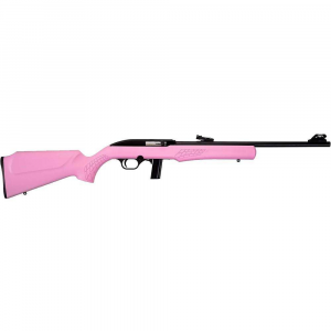 Rossi RS22L1811P RS22 Semi-Auto 22 LR 10+1 18, Blued Barrel/Rec, Fixed Synthetic Pink Stock, Fiber Optic Sights