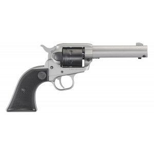Ruger Wrangler 22 LR 6 Round 4.62 Silver Cerakote Aluminum Black Checkered Synthetic Grip