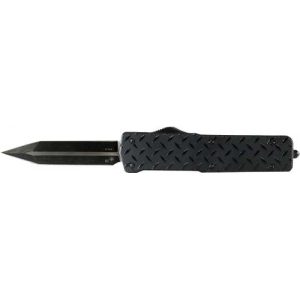 TEMPLAR KNIFE SMALL OTF ALUM DIAMONDPLATE 3.5 BLACK DAGGER