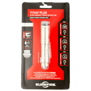 Surefire TITANB Titan Plus Ultra-Compact 300/75/15 Lumens Rechargeable AAA HiMH Silver