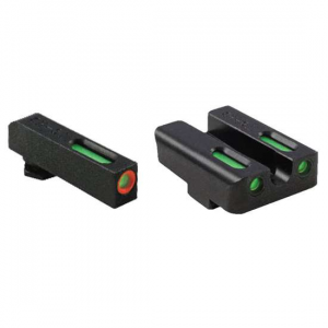 Truglo TG13WA4PC Brite-Site TFX Pro Day/Night Sights Walther PPS M2 Tritium/Fiber Optic Green w/Orange Outline Front U-Notch Green Rear Black