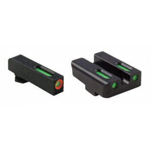 Truglo TG13RS3PC Brite-Site TFX Pro Day/Night Sights Ruger American Tritium/Fiber Optic Green w/Orange Outline Front U-Notch Green Rear Black