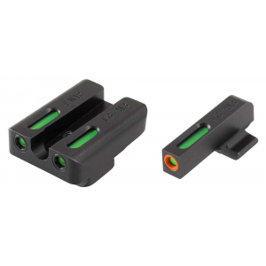Truglo TG13FN1PC Brite-Site TFX Pro Day/Night Sights FNX 9 Tritium/Fiber Optic Green w/Orange Outline Front U-Notch Green Rear Black