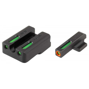 Truglo TG13HP1PC TFX  HK VP 9&40,P30,P30SK,P30L,45 Tactical U-Notch Green Tritium/Fiber Optic w/Orange Outline Green Black