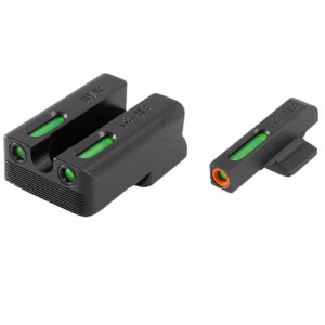 Truglo TG13NV1PC Brite-Site TFX Pro Day/Night Sights 1911 with Novak 260-450 Tritium/Fiber Optic Green w/Orange Outline Front U-Notch Green Rear Black