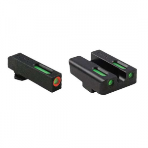Truglo TG13XD1PC Brite-Site TFX Pro Day/Night Sights Springfield XD/XD-S/XD-E/XD(M) Tritium/Fiber Optic Green w/Orange Outline Front U-Notch Green Rear Black