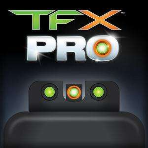 Truglo TG13WA2PC Brite-Site TFX Pro Day/Night Sights Walther PPS Tritium/Fiber Optic Green w/Orange Outline Front U-Notch Green Rear Black