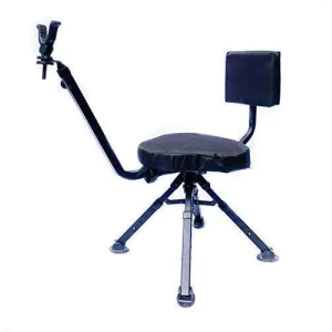 BenchMaster BMGBSC2 Ground Hunting Shooting Chair 4 Leg Rotating Steel Black