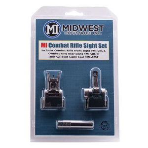 Midwest Industries MICRSSET Combat Rifle Sight Set AR-15, M4, M16 Black Hardcoat Anodized Flip Up Steel/Aluminum