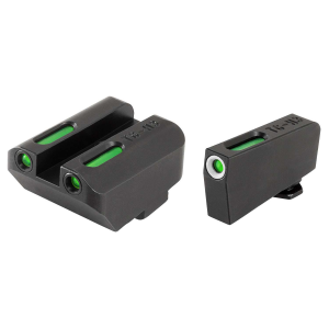 Truglo TG13GL4A Brite-Site TFX Day/Night Sights Suppressor Low Set Fits Glock 17/17L/19/22/23/24/26/27/33/34/35/38/39 Tritium/Fiber Optic Green w/White Outline Front Green Rear Black