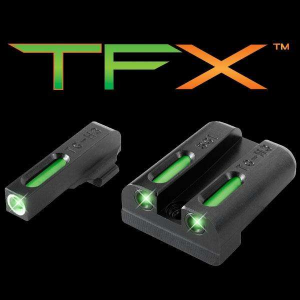 Truglo TG13SG1A Brite-Site TFX Day/Night Sights Sig Sauer #8 Tritium/Fiber Optic Green w/White Outline Front Green Rear Black