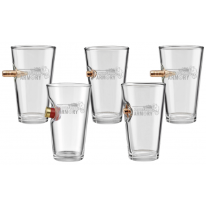 Benshot Ballistic Quintet BattleHawk Armory 16oz Pint Glass - 5 Pack Set