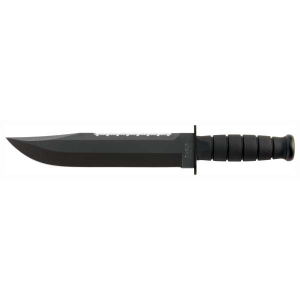 Ka-Bar 2211 Big Brother Kraton 9.38 Top Serrated/Bottom Straight Plain Black 1095 Cro-Van Black Kraton G Handle Fixed