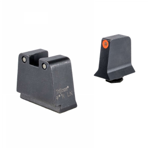 Trijicon GL243C601142 Suppressor/Optic Height Sights- Glock Slim Frame Black Green Tritium Orange Outline Front Sight Green Tritium Black Outline Rear Sight