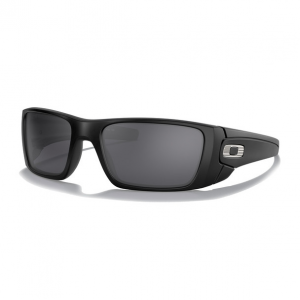 Oakley SI Fuel Cell with Matte Black Frame Steel Flag Logo and Black Iridium Lenses