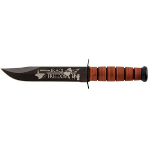 Ka-Bar IRAQI FREEDOM USMC CLIP 7 LTHR BRN - $98.79 at BattleHawk Armory