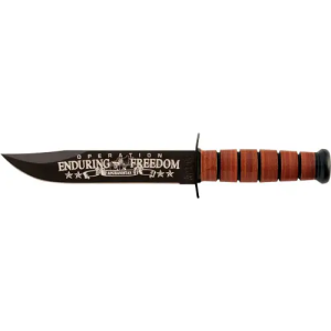Ka-Bar OEF AFGHANISTAN USMC CLIP 7 LTHR BRN - $98.79 at BattleHawk Armory