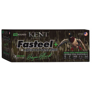 Kent Cartridge CC123FSP363X5 Fasteel + Precision Steel Sports South Exclusive Bayou Blend 12Gauge 3 1 1/4oz 3x5Shot 100Per Box/2 Case *Case Only