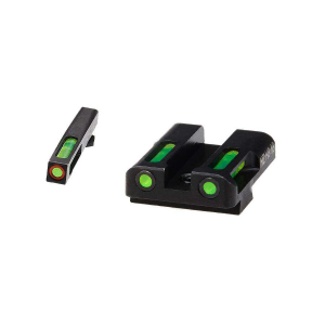 Hiviz GLN525 LiteWave H3 Front and Rear Sight Glock 9, 40, 357 Not 42,43 Green w/Red Outline Green Black