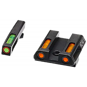 HiViz GLN621 LiteWave H3 Fiber-Optic Sight Set Green Tritium/Orange Outline w/Litepipes Orange Fits Glock 42, 43, 43X, 48