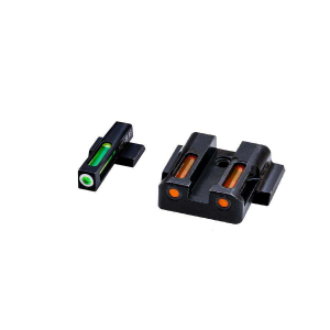 Hiviz MPSN421 LiteWave H3 Front and Rear Sight S&W M&P Shield 9,40,45 Green w/White Outline Orange Black