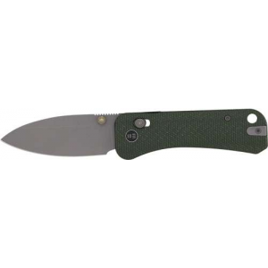 WE KNIFE BANTER 2 2.87 GREEN CANVAS MICARTA/GRAY STONEWASH